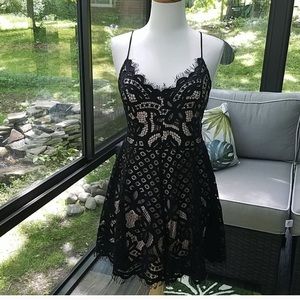 Express Black Lace Romper